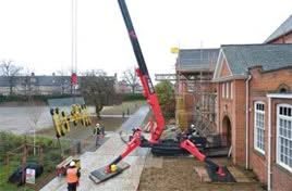 home 13 UNIC mini cranes working in schools and universities